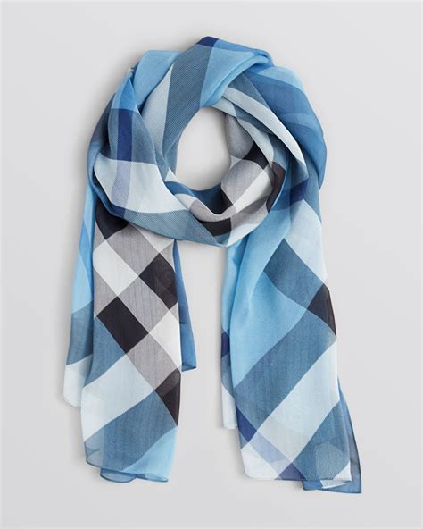 burberry silk scarf blue|Burberry reversible check silk scarf.